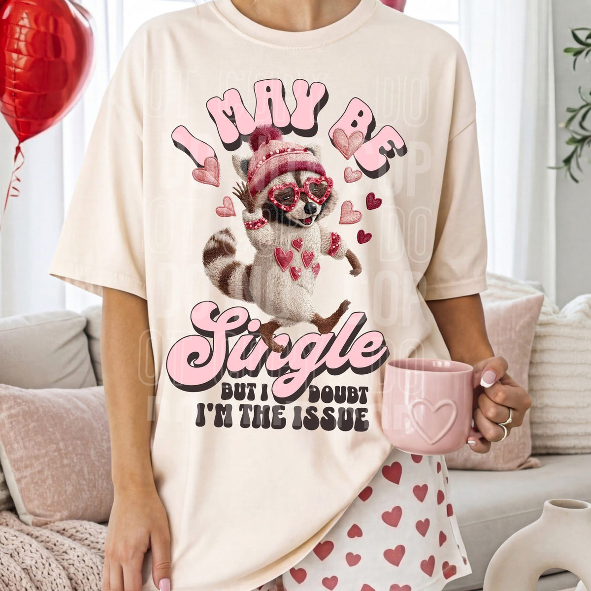 I may be single raccoon (SBB) DTF transfer