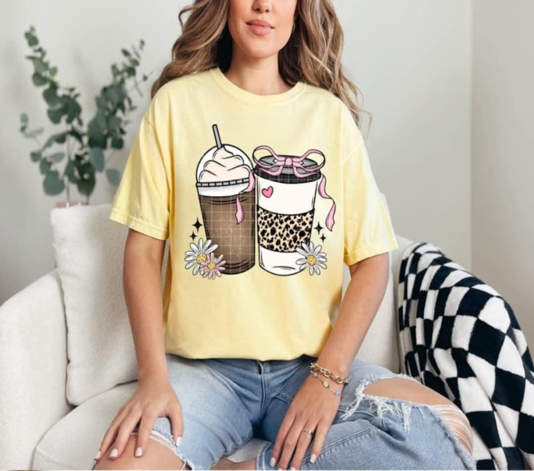 Leopard hot and iced coffees (Linda) 106605 DTF transfer