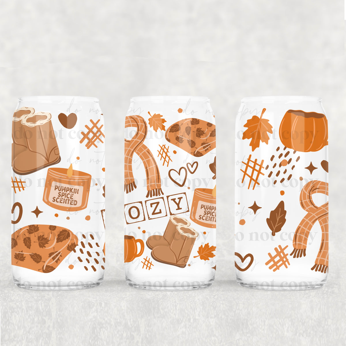 Cozy fall block letters (CSC) UV DTF WRAP