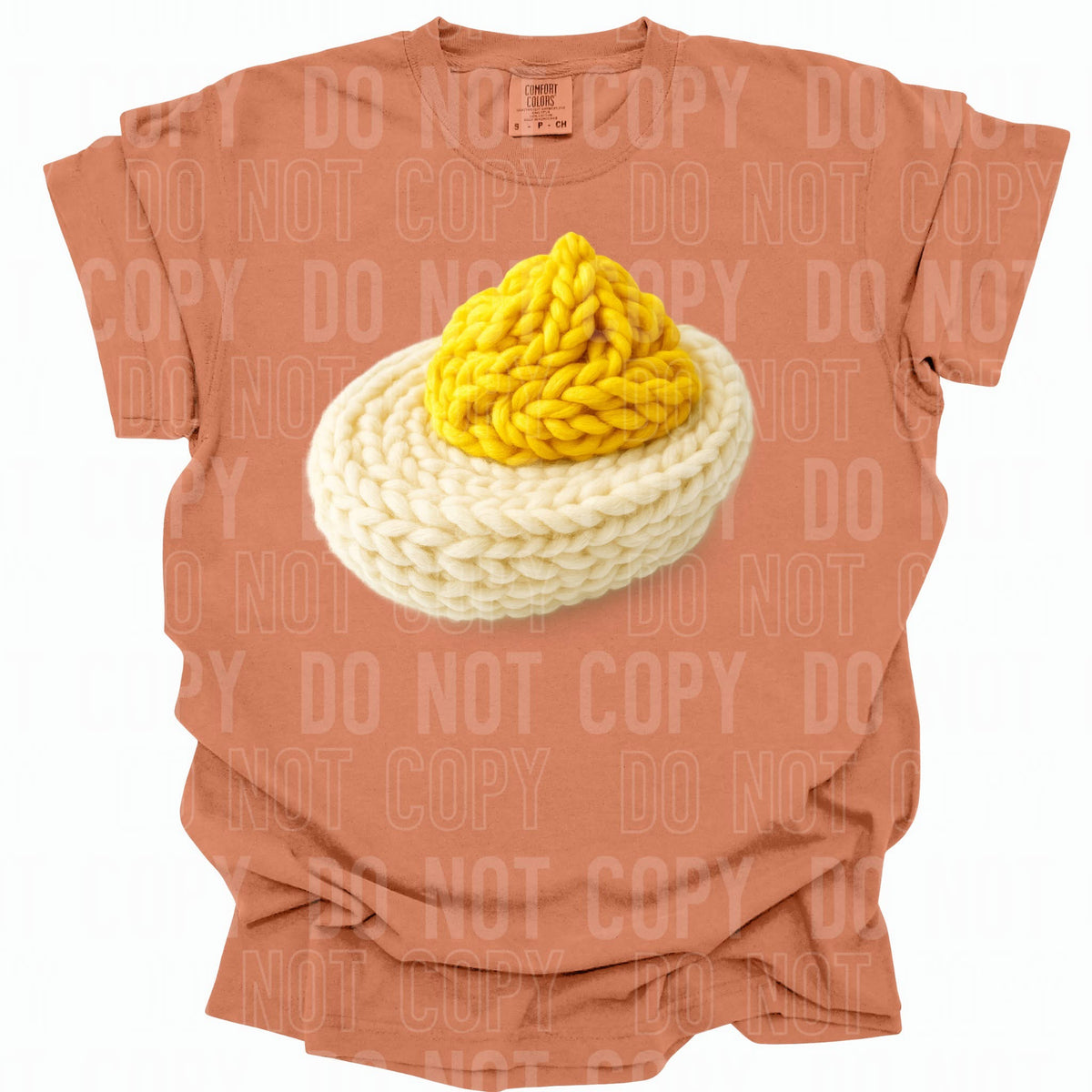 Faux Yarn crochet deviled egg (Sbb) DTF Transfer