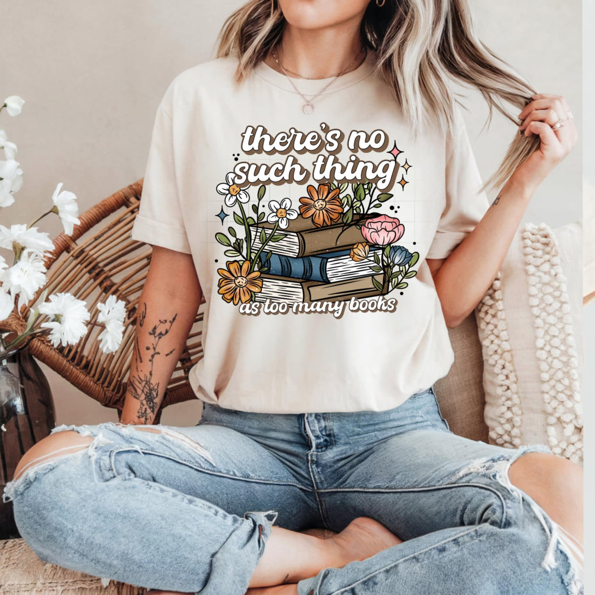 There’s no such thing as too many books stacked (CSC) 95245 DTF transfer