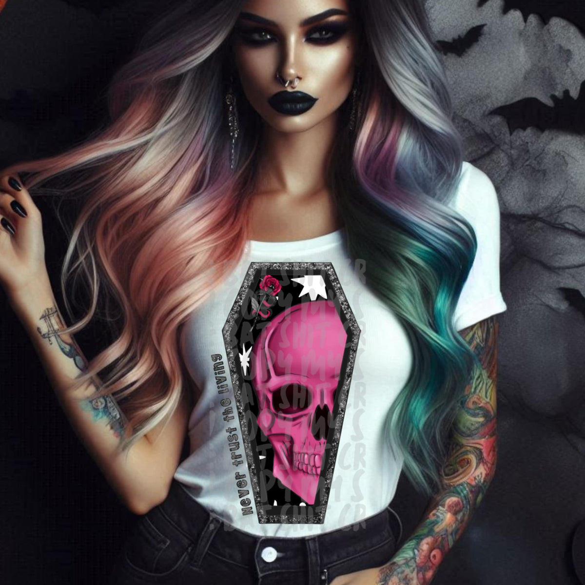 Never trust the living skull 93442 DTF transfer