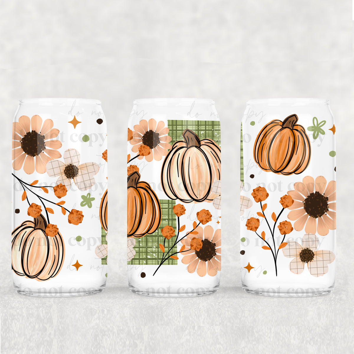 Pumpkins and green patches (CSC) UV DTF Transfer