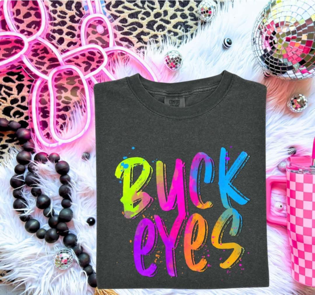 Buckeyes Neon Splatter (S&G) 100001 DTF transfer