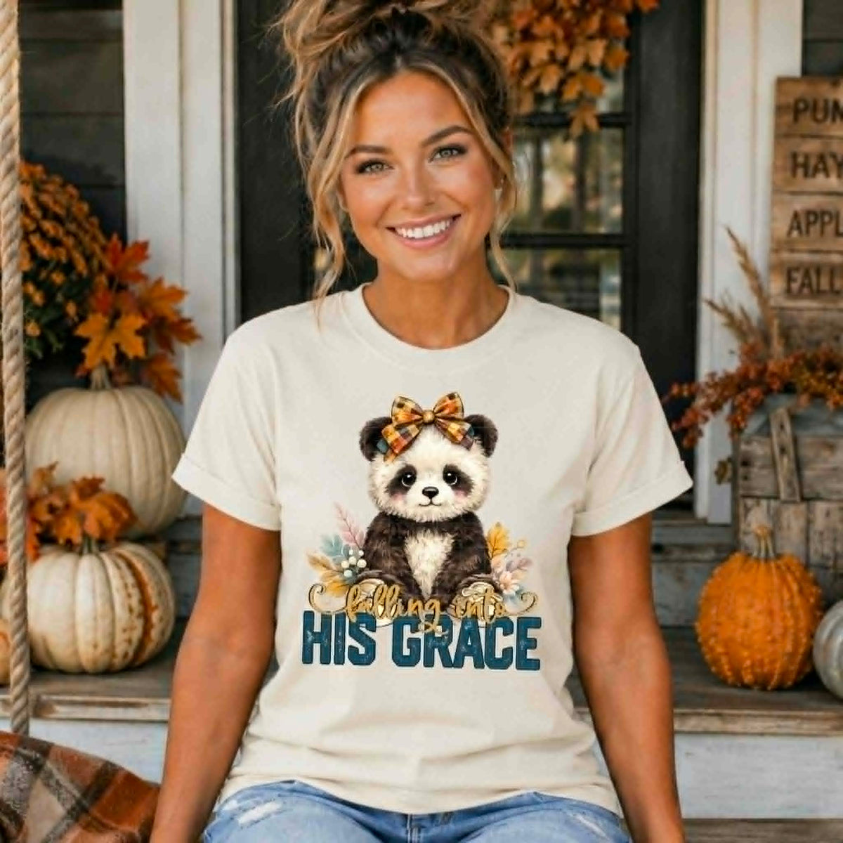 Falling for his Grace fall panda (SDD) DTF Transfer