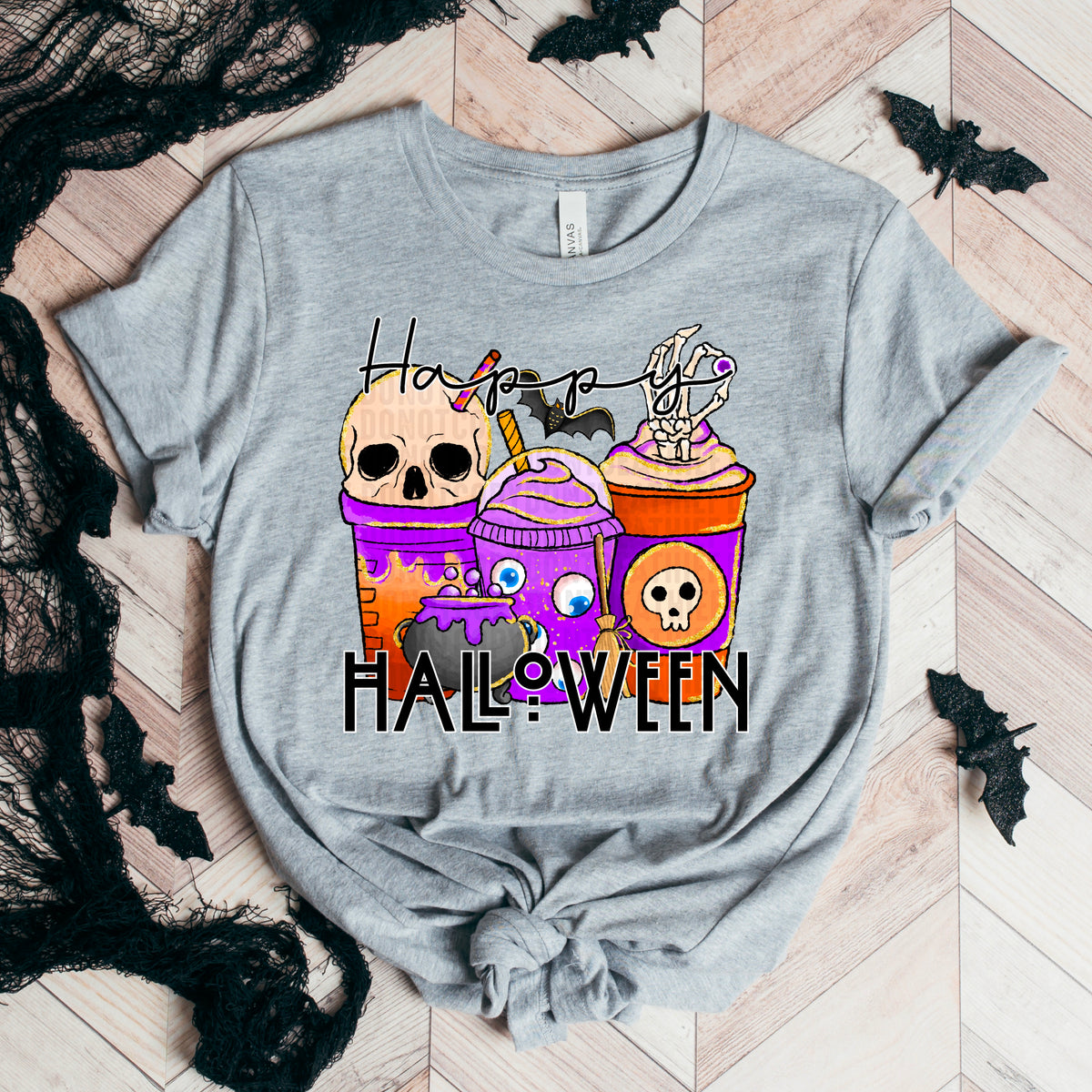 Happy Halloween purple lattes 103313 DTF transfer