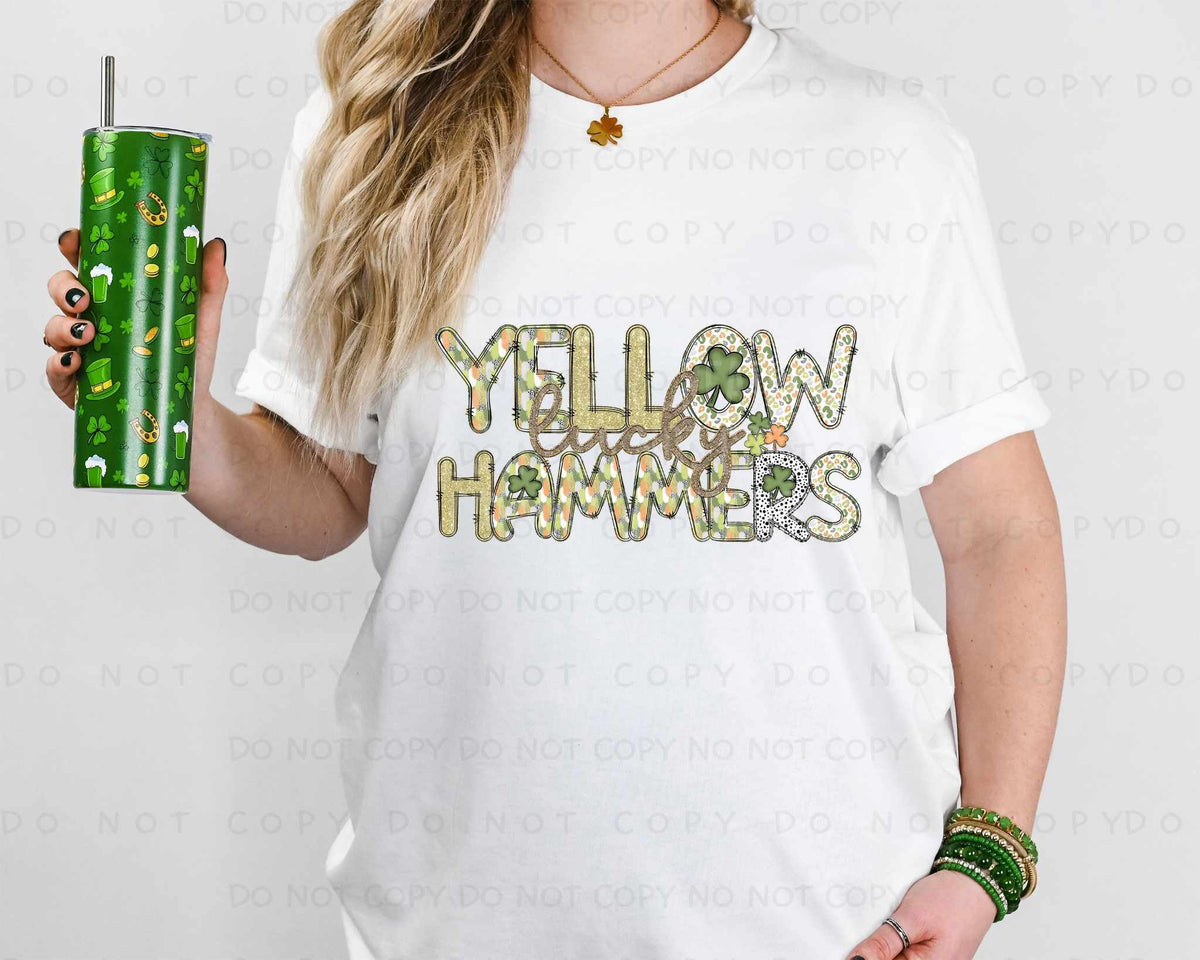 Lucky yellow hammers st Patrick patterns (caplinger) 82523 DTF transfer