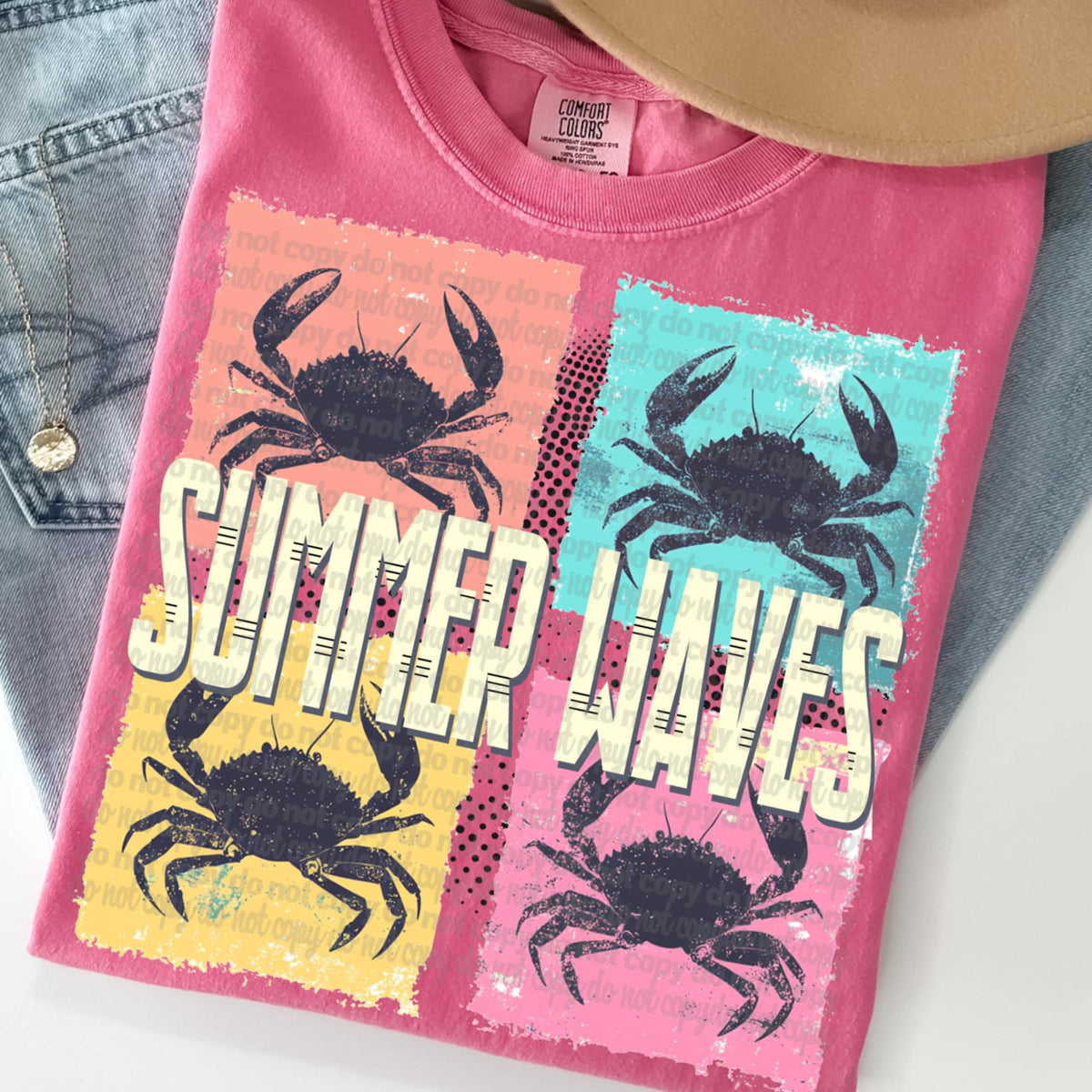 Summer waves blocks (TTD) 98356 DTF transfer