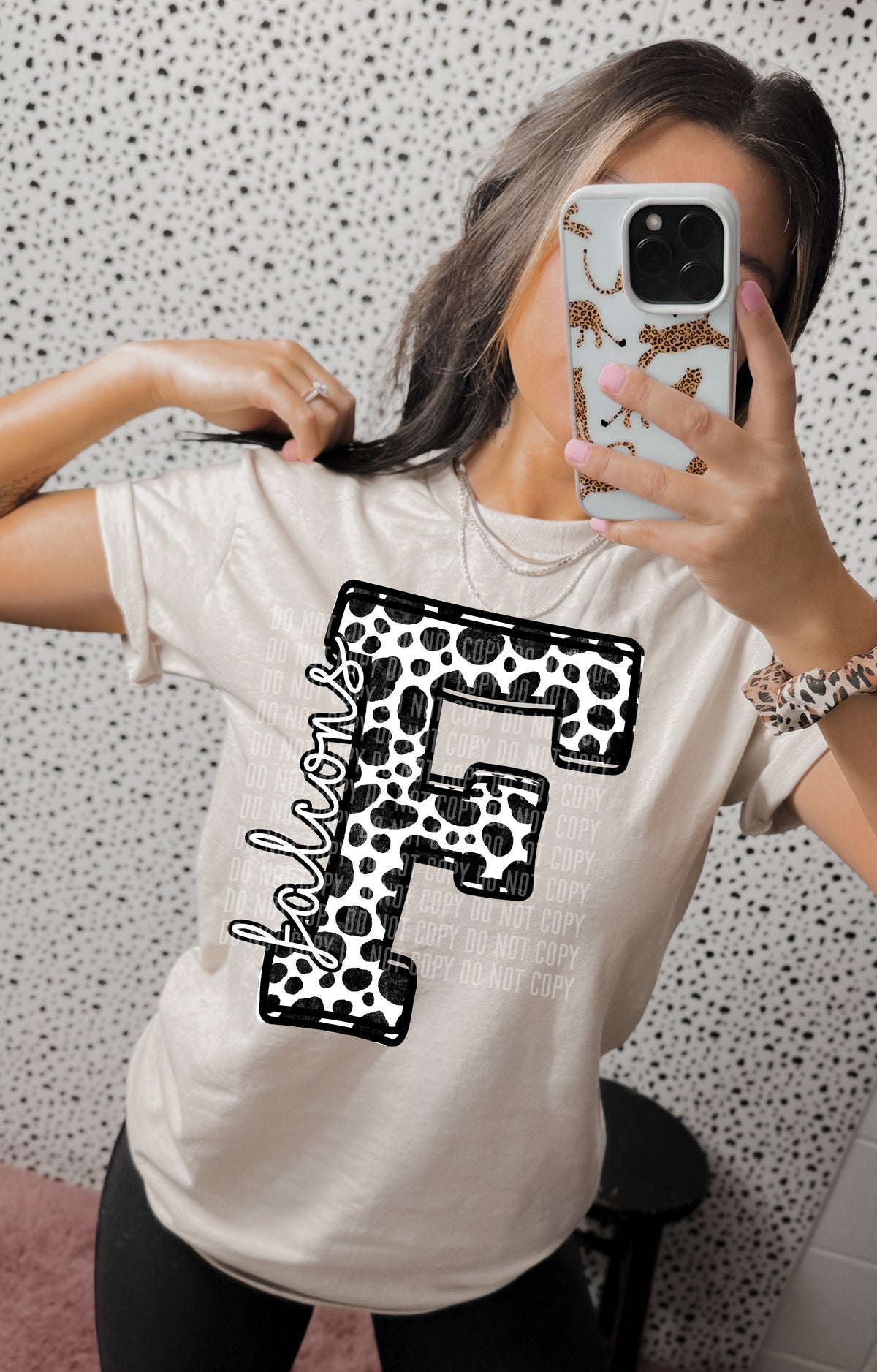 Dalmation Mascot Letters Falcons 30863 DTF transfers