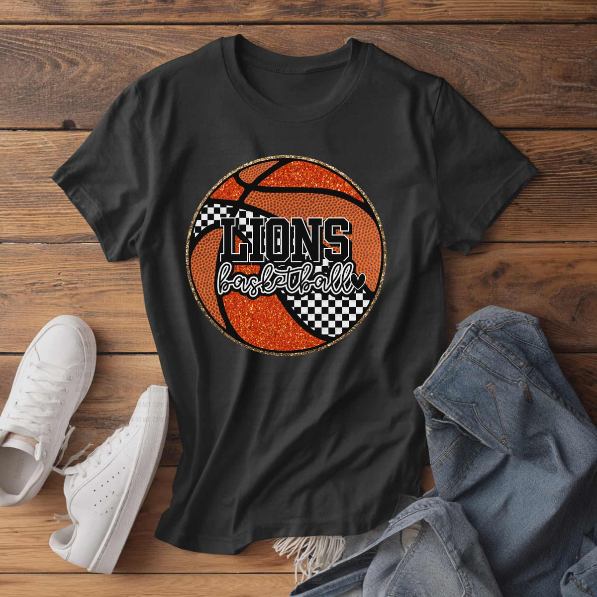 Lions Checker Basketball (revel) DTF Transfer