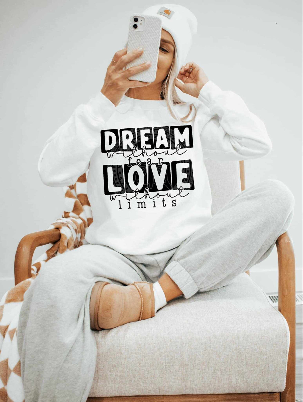 Dream without fear love without limits BLACK 82688 DTF transfer