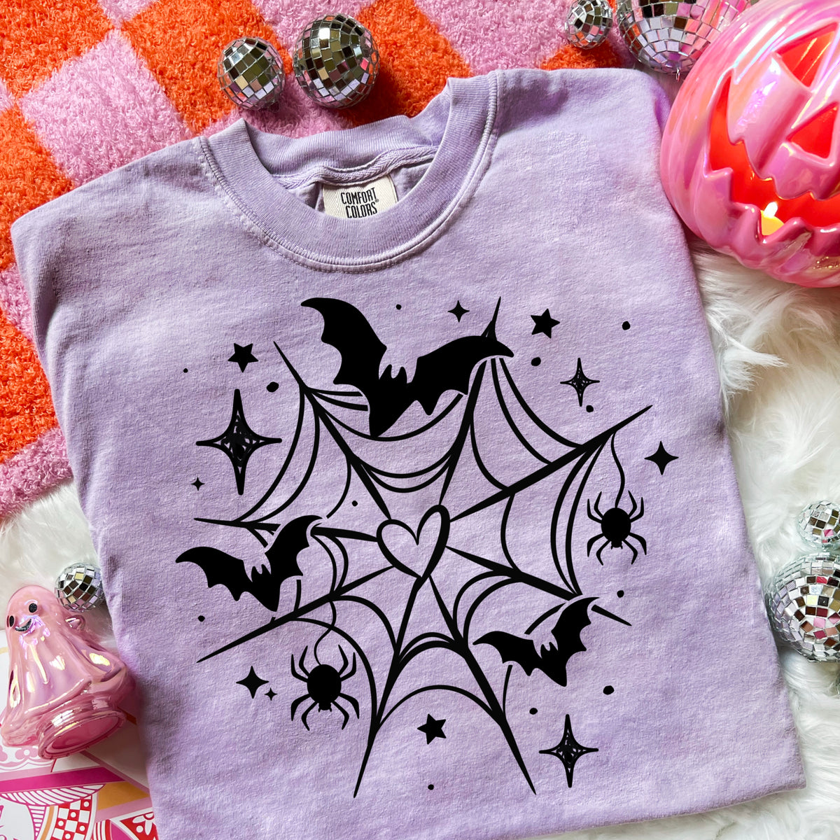 Heart web and bats black (CSC) DTF Transfer