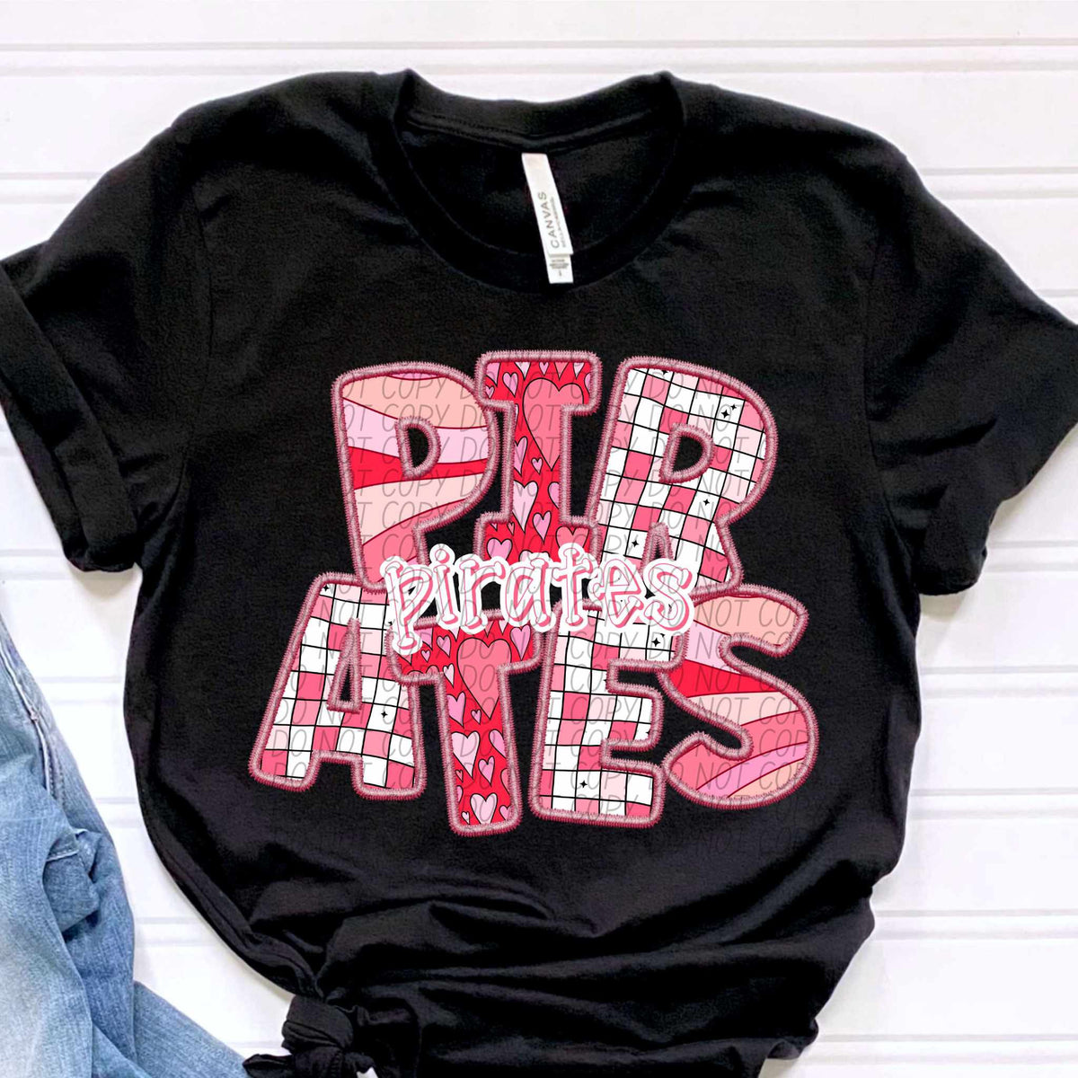 Pirates stacked pink groovy (CITY) 80563 DTF transfer