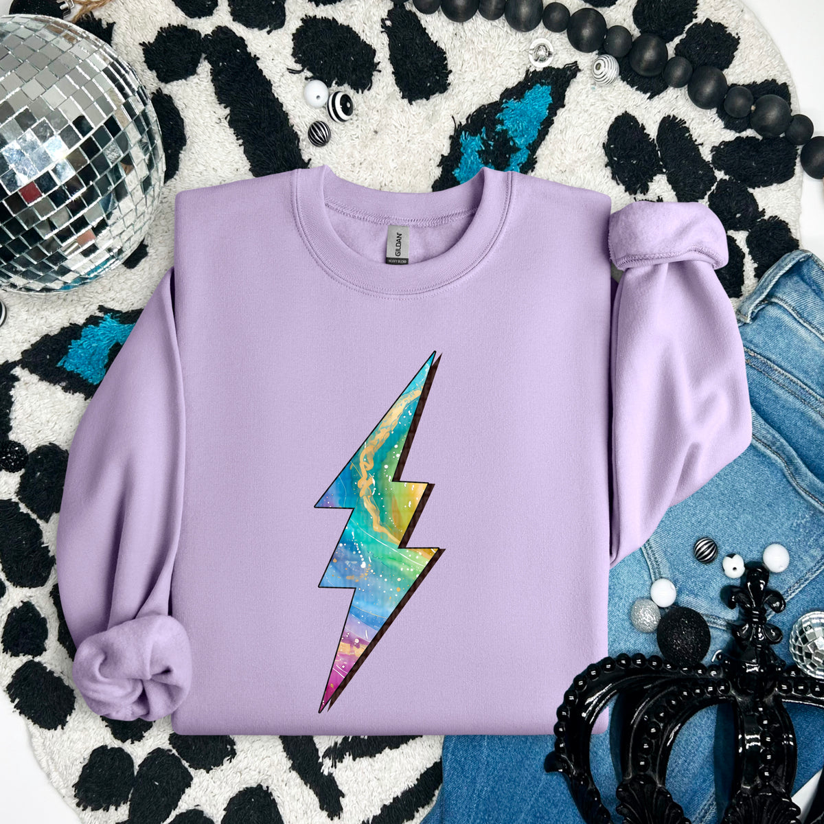 Colorful lightning bolt 91745 DTF transfer