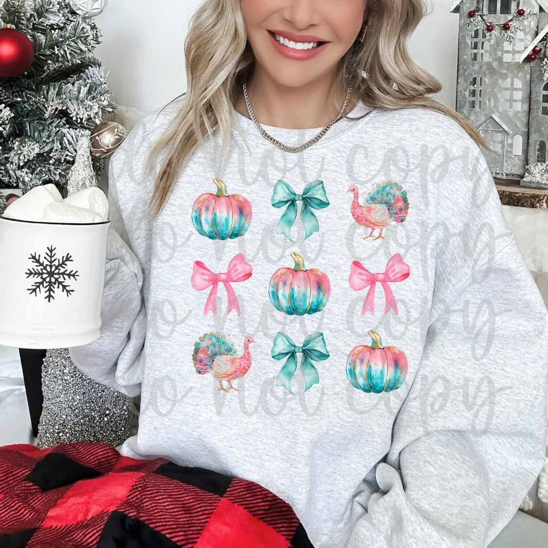 Pink and blue fall collage (JJ) 65486 DTF transfer