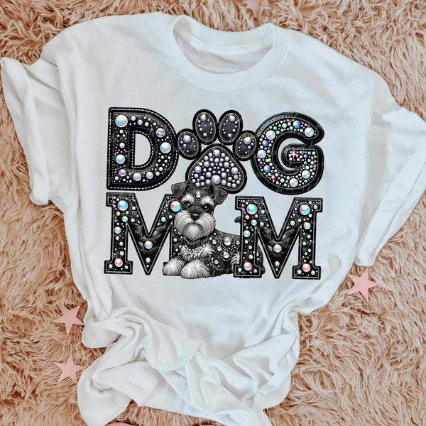 Schnauzer Dog mom rhinestone 49076 DTF transfer