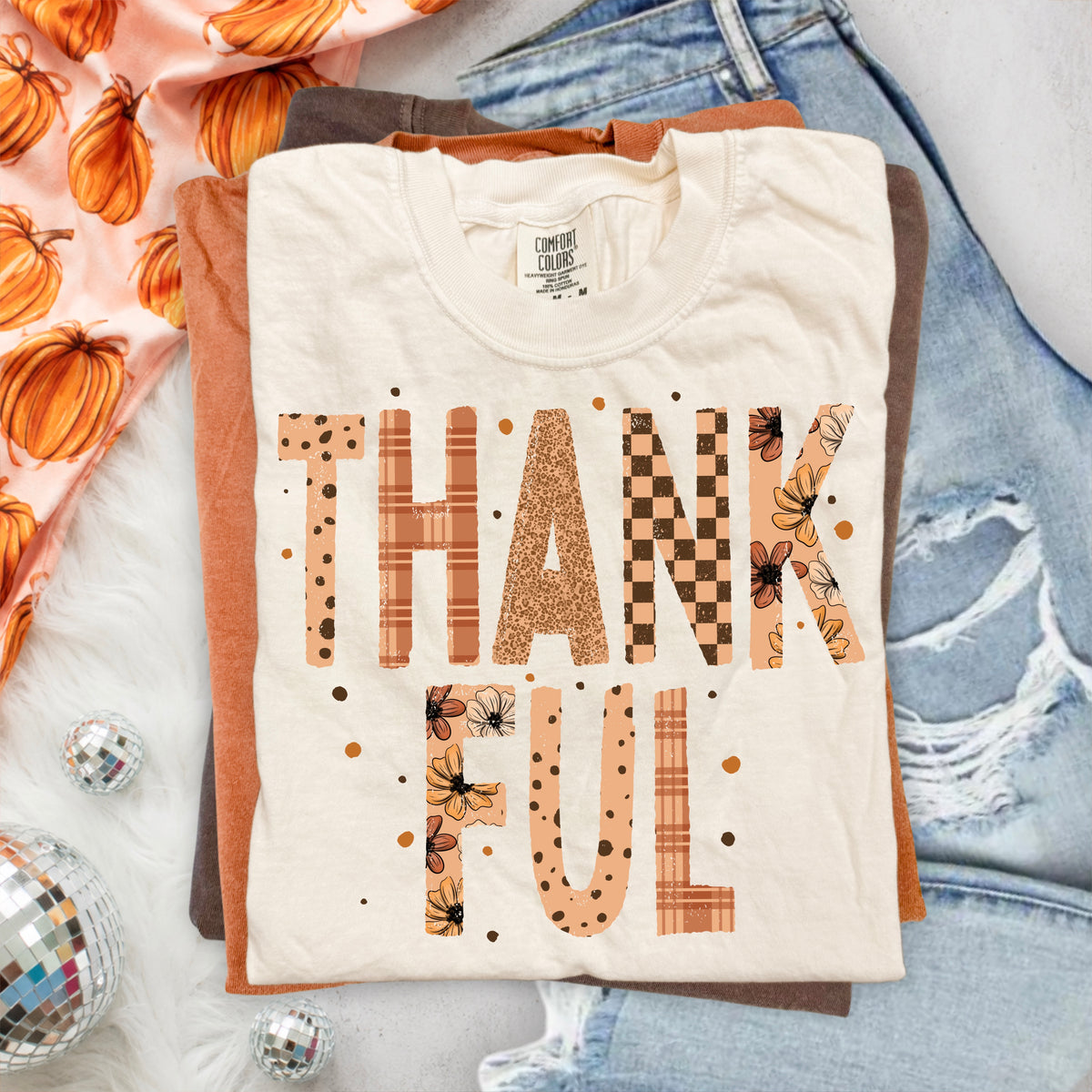 Thankful patterned font (CSC) DTF Transfer