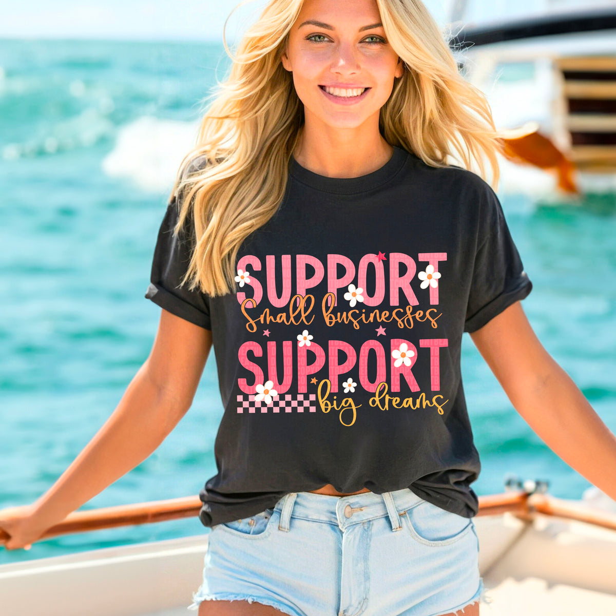 Support small businesses support big dreams 95580 DTF transfer