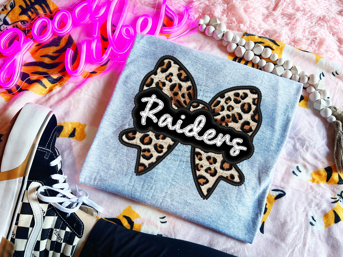 Raiders Faux Embroidery Bow 30504 DTF transfer