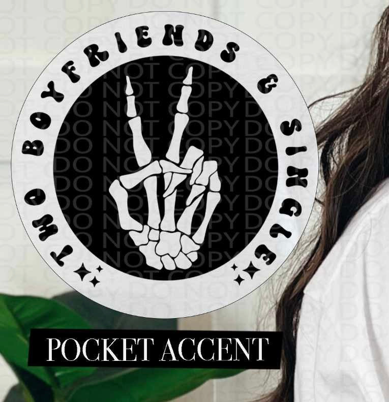 Two boyfriends & single BLACK pocket (HW) 84654 DTF transfer