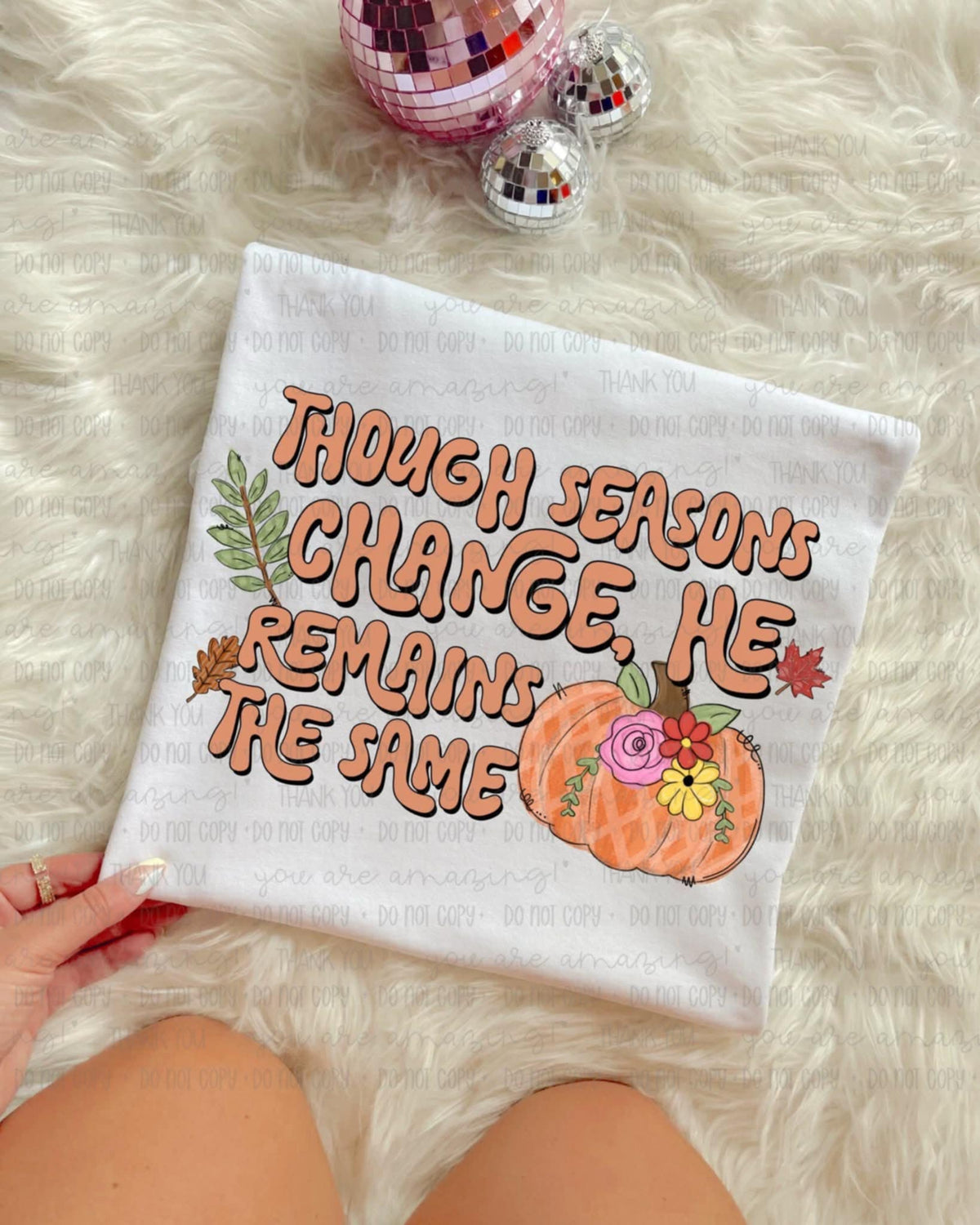 Seasons Change he remains the same with pumpkin 113141 DTF transfer