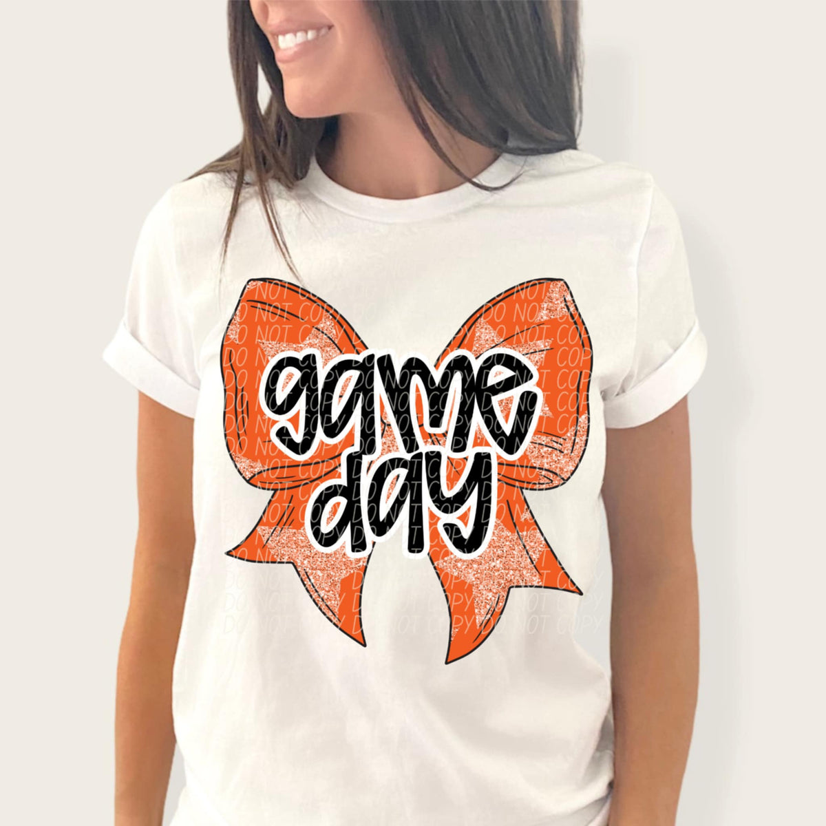 Game day orange bow (CITY) 91319 DTF transfer