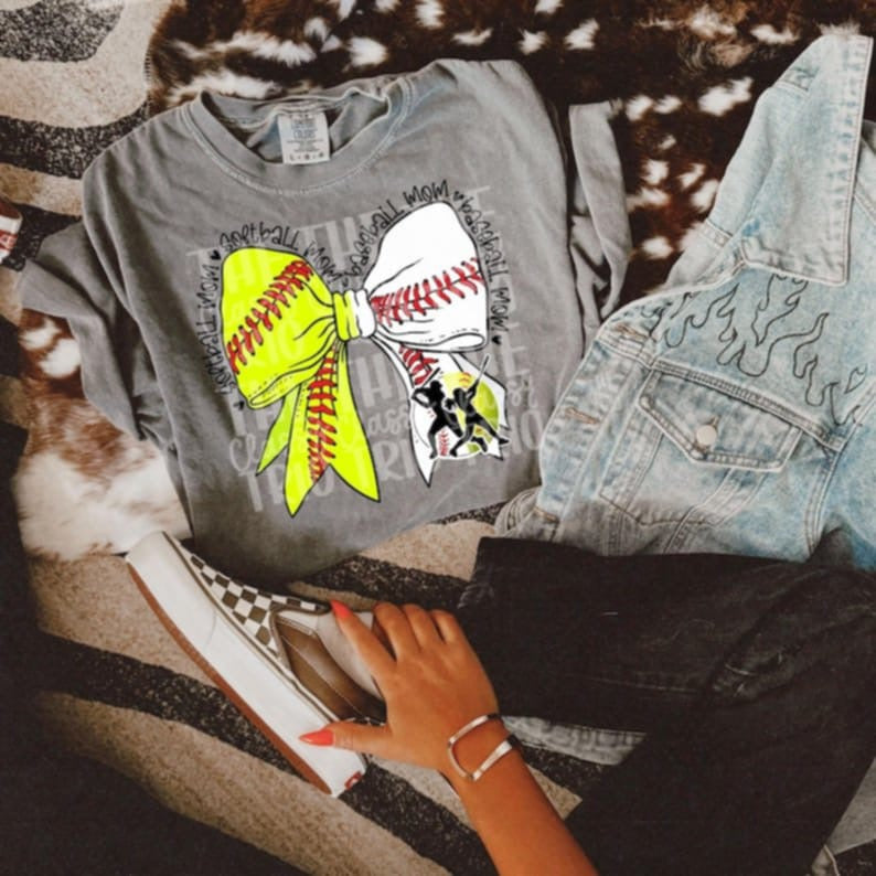 Softball mom baseball mom bow 95126 DTF transfer