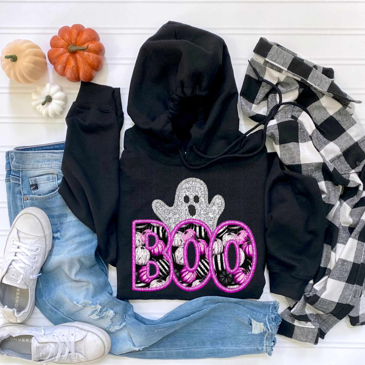 Boo pink outline pink pumpkins GHOST (CITY) 55917 DTF transfer