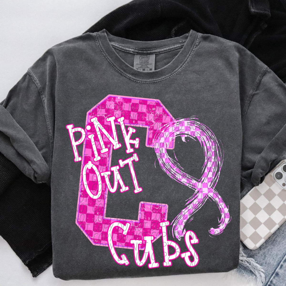 Cubs Pink Out Varsity (city) DTF Transfer