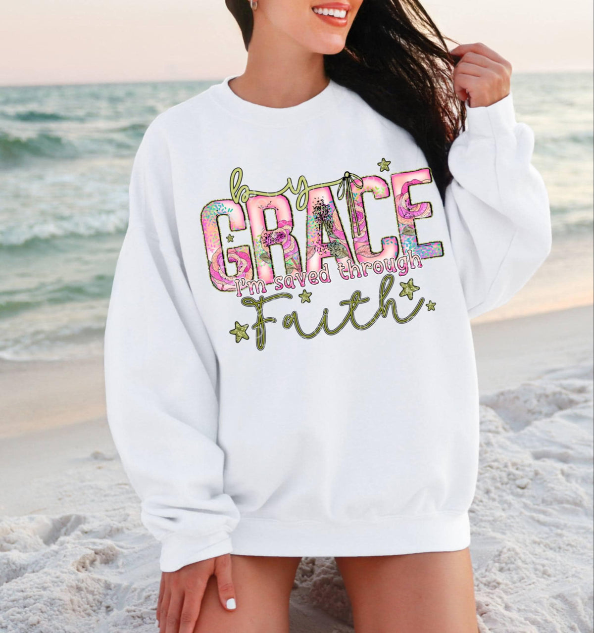 By Grace I’m saved by faith 99942 DTF transfer