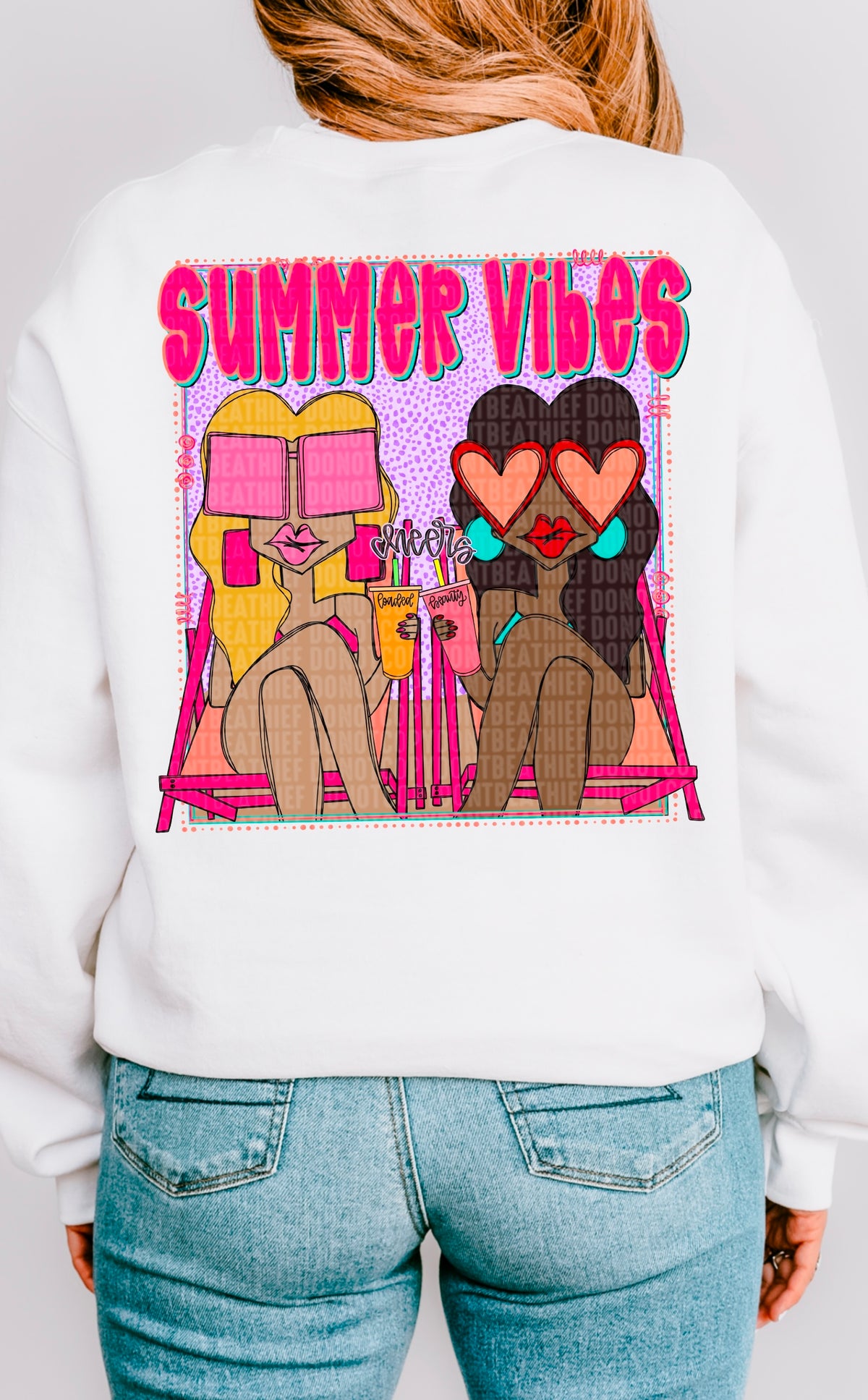 Summer vibes girls 6 106064 DTF transfer