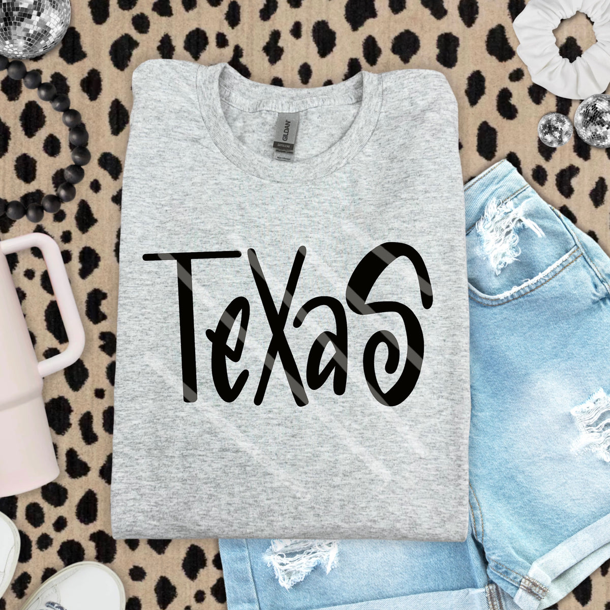Texas black font 110601 DTF transfer