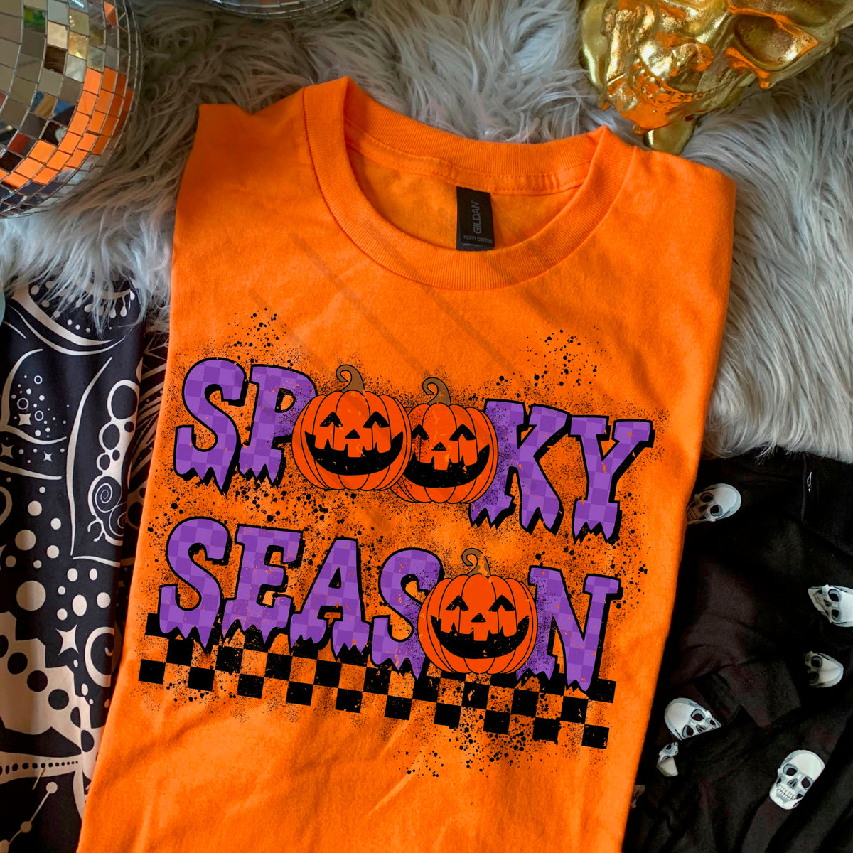 Spooky Season pumpkins and splatter Scarlow 110315 DTF transfer