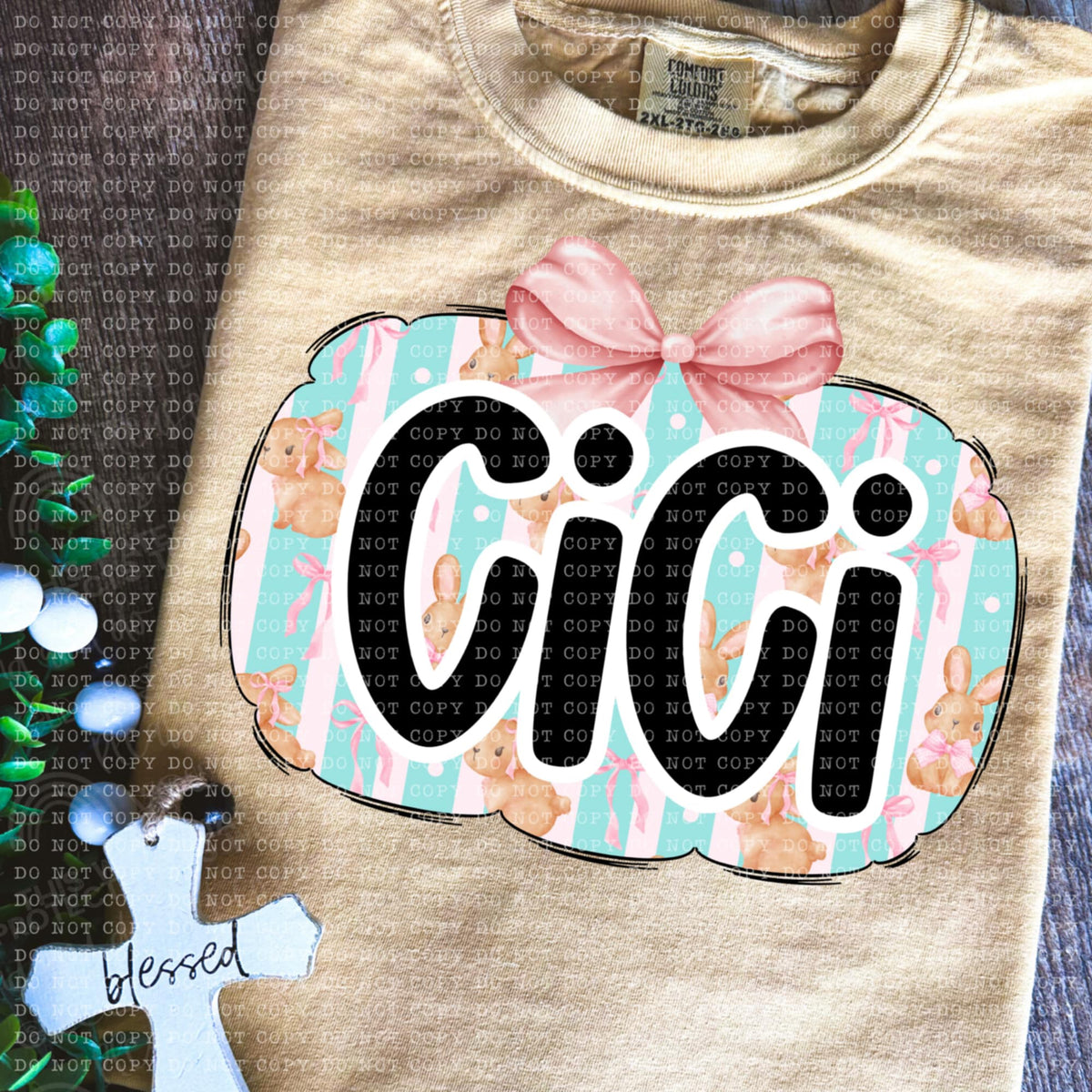 Cici bunny background (ECHT) 85639 DTF transfer