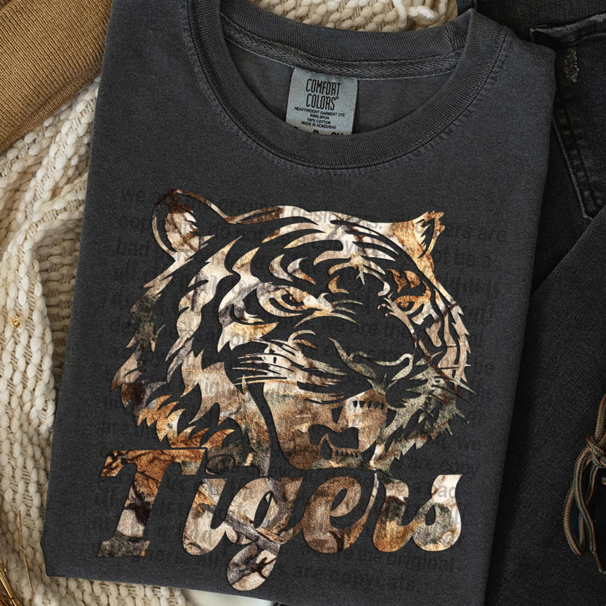Tigers Camo TTD DTF transfer