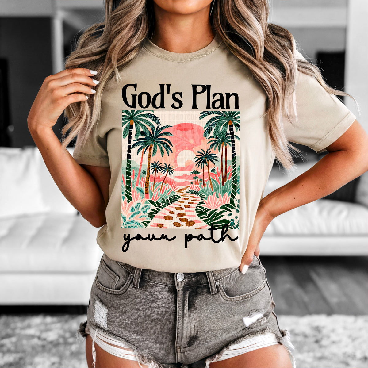 Gods plan your path sunset 95044 DTF transfer