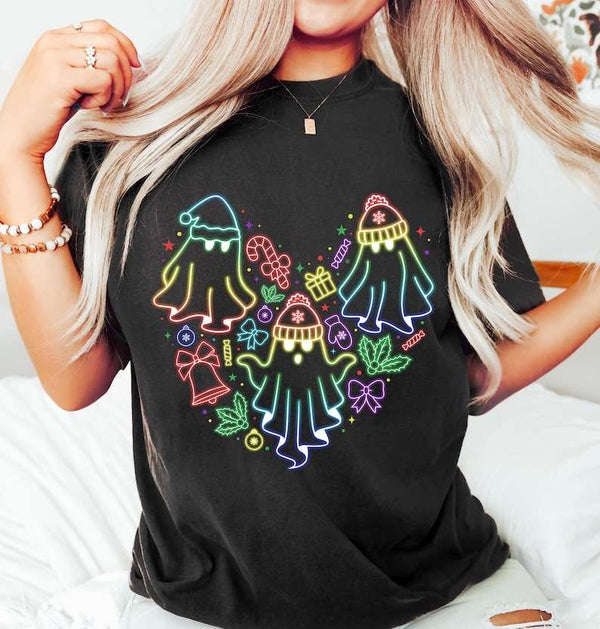 Christmas ghost heart 62261 DTF transfer