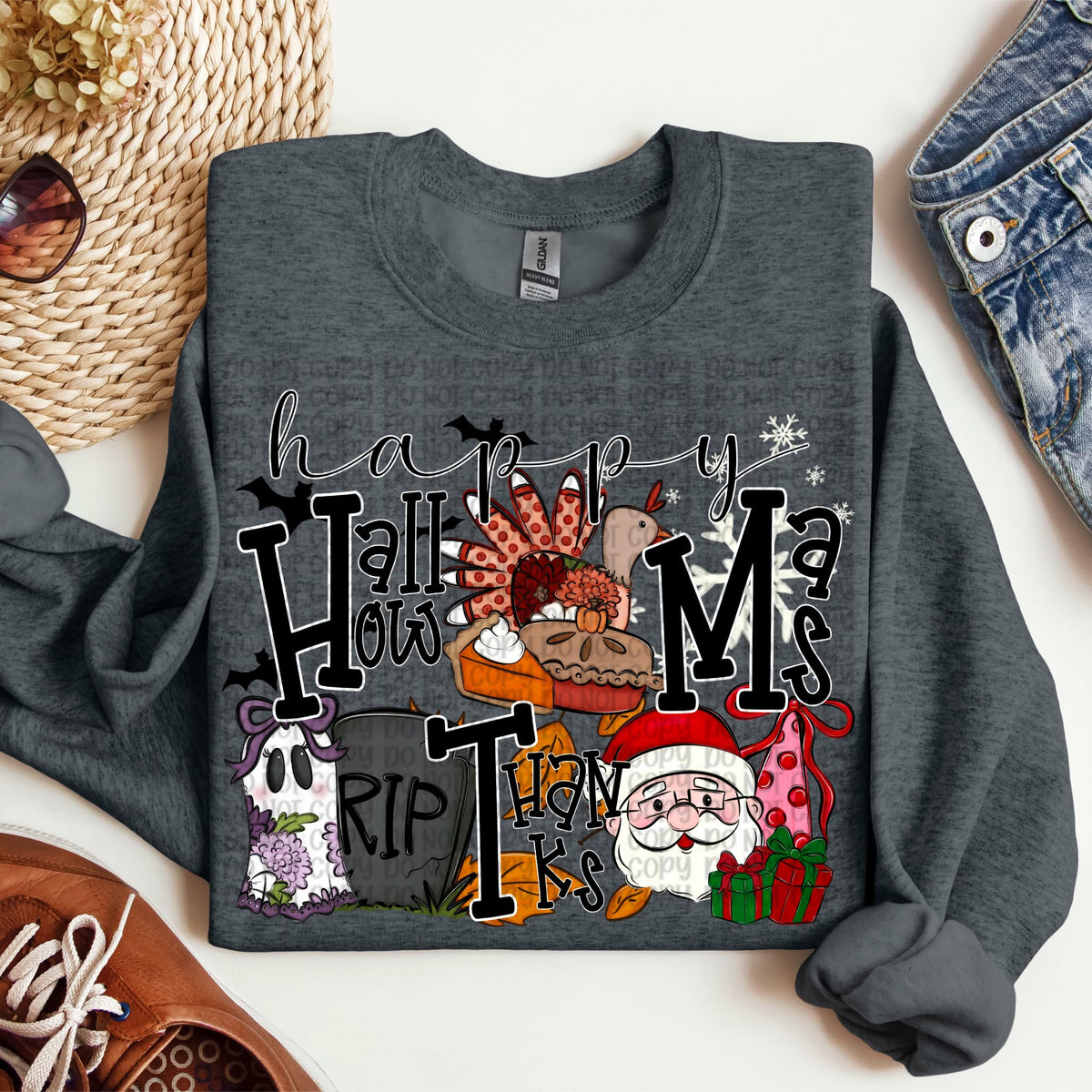 Happy hallothanksmas Sunday Special DTF transfer