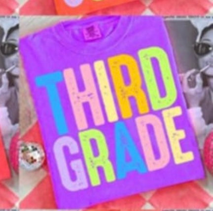 Third grade colorful grunge 107560 DTF transfer