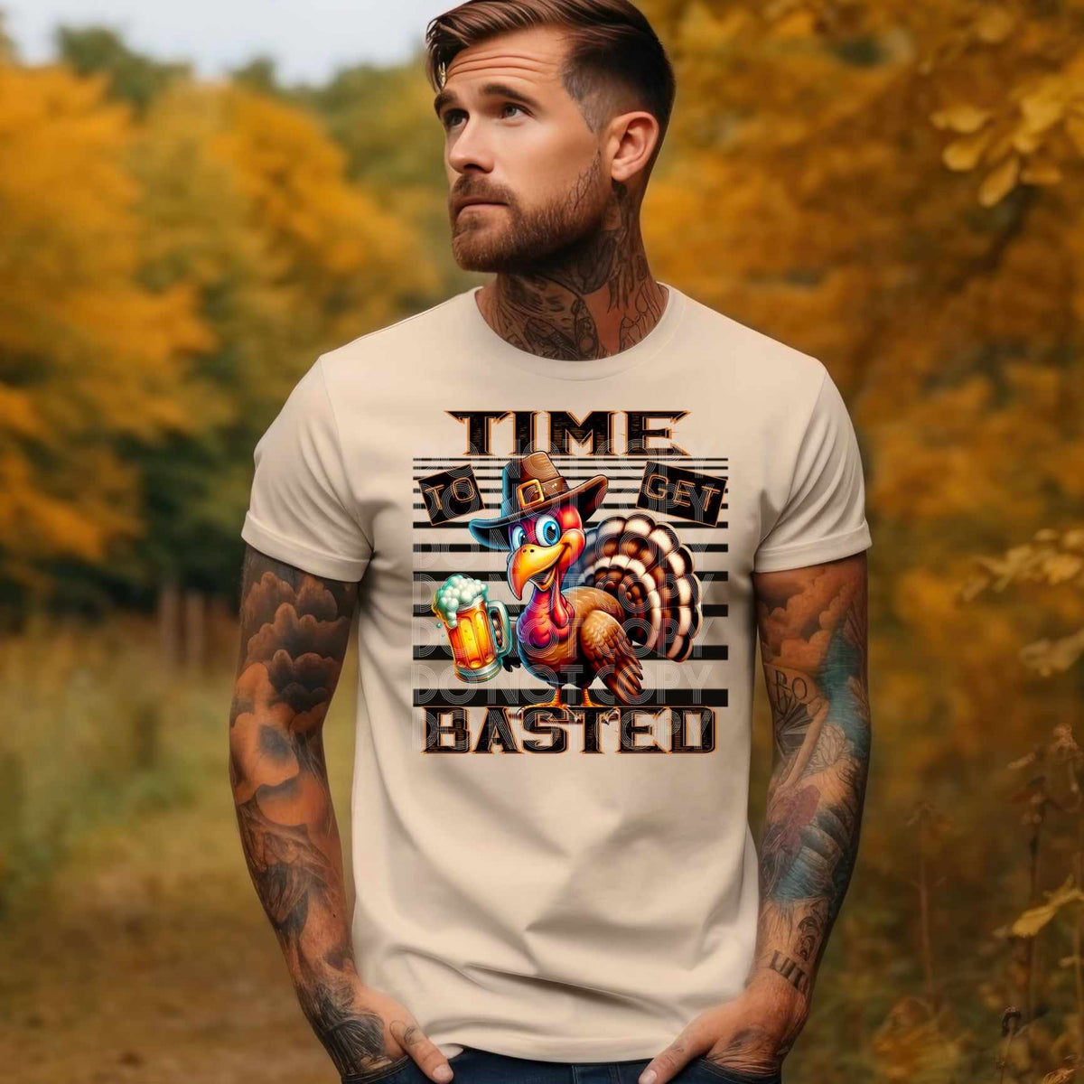 Time to get blasted turkey (DD) 58279 DTF transfer