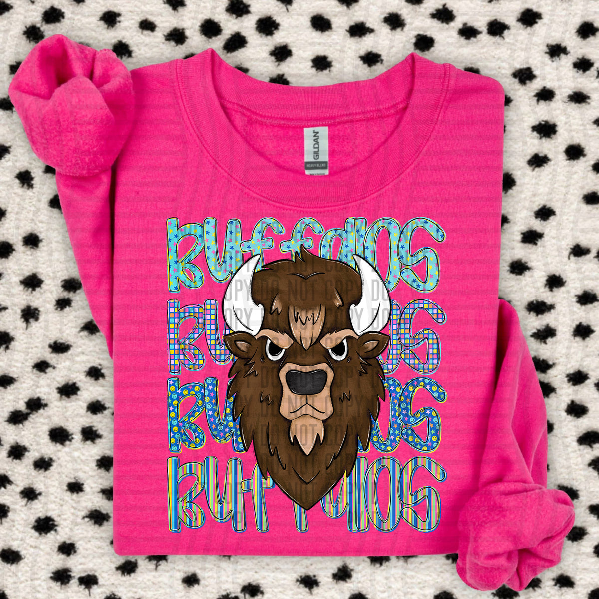 Buffalos dark brown chaos stacked (Caplinger) DTF Transfer