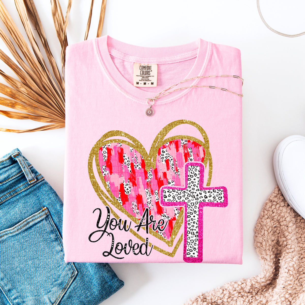 You are loved black font 93394 DTF transfer