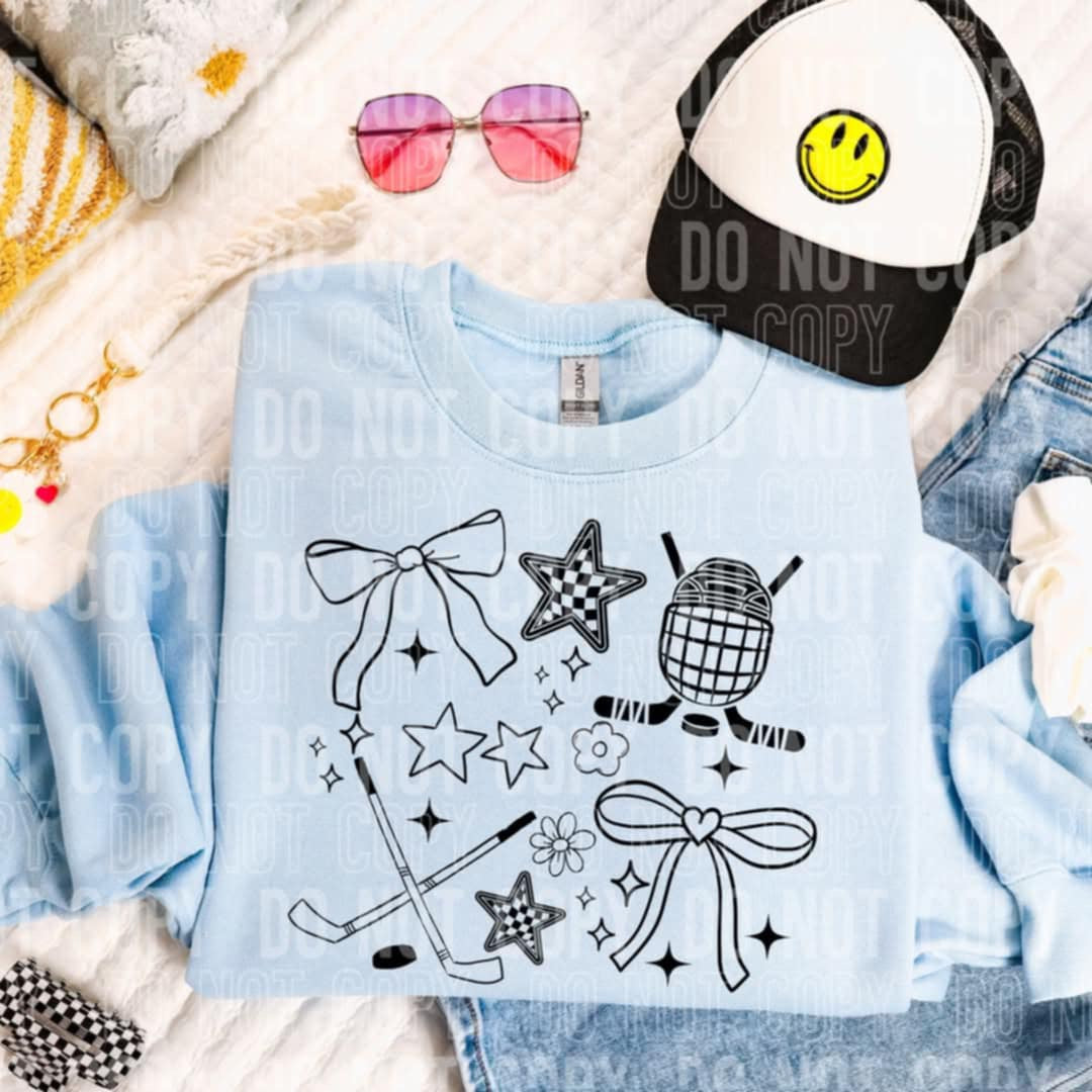 Hockey collage BLACK (SBB) 98335 DTF transfer