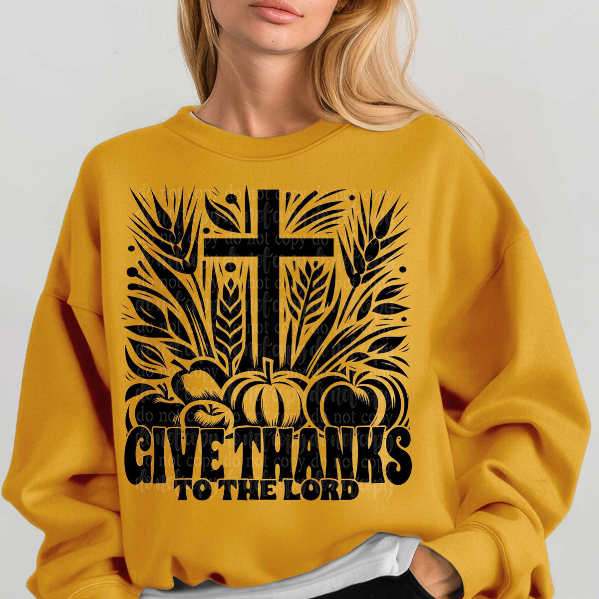 Give thanks to the lord black font (TDD) 65581 DTF transfer