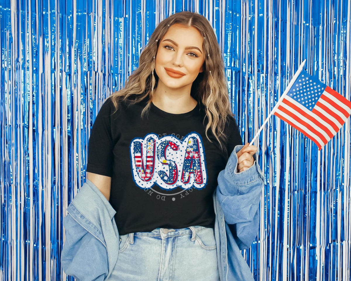 USA dot background (PH) 96949 DTF transfer