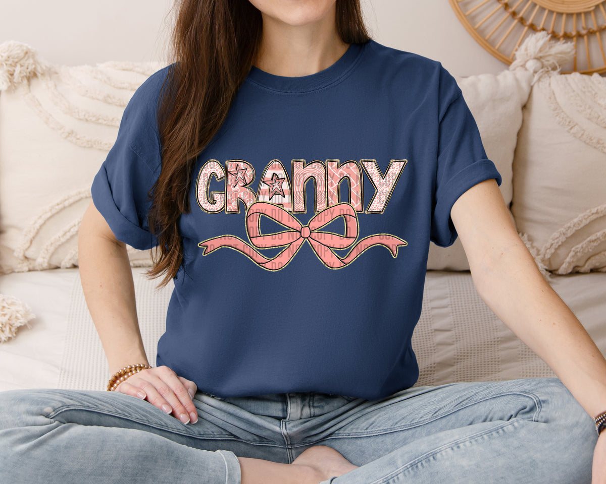 Granny peach with Bow (Caplinger) DTF transfer