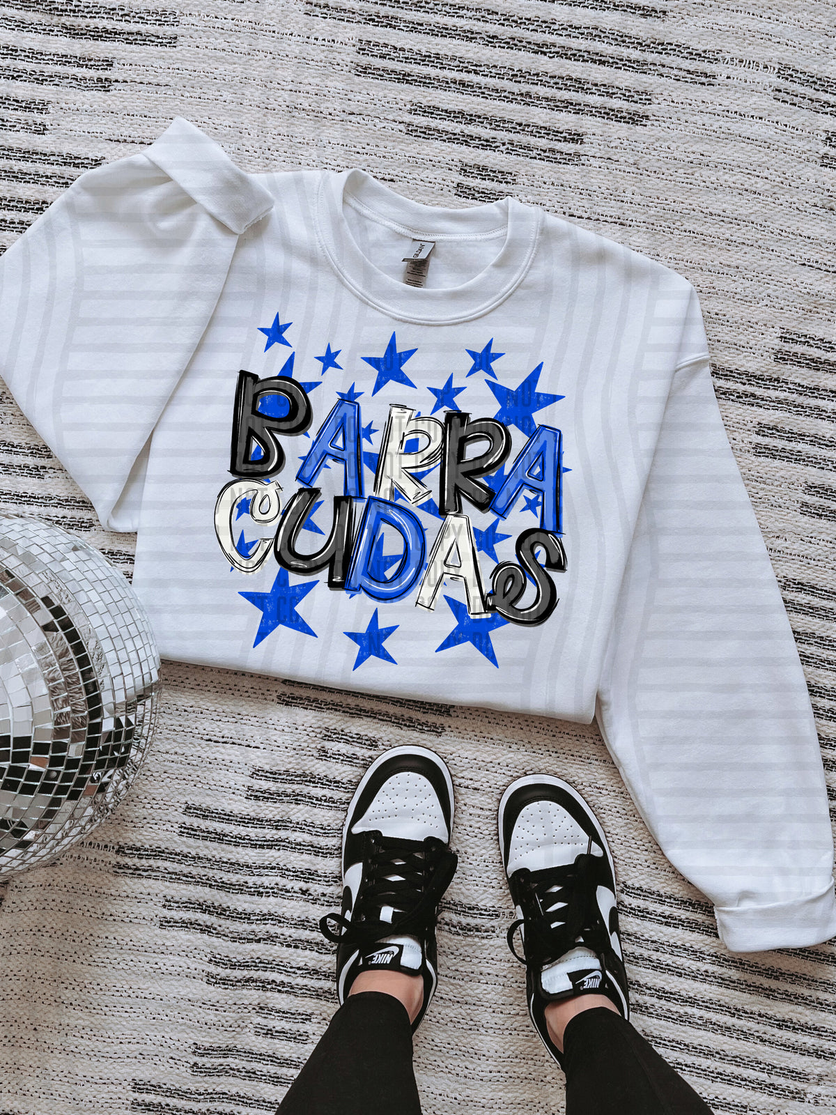 barracudas black and blue with blue stars (caplinger) DTF Transfer