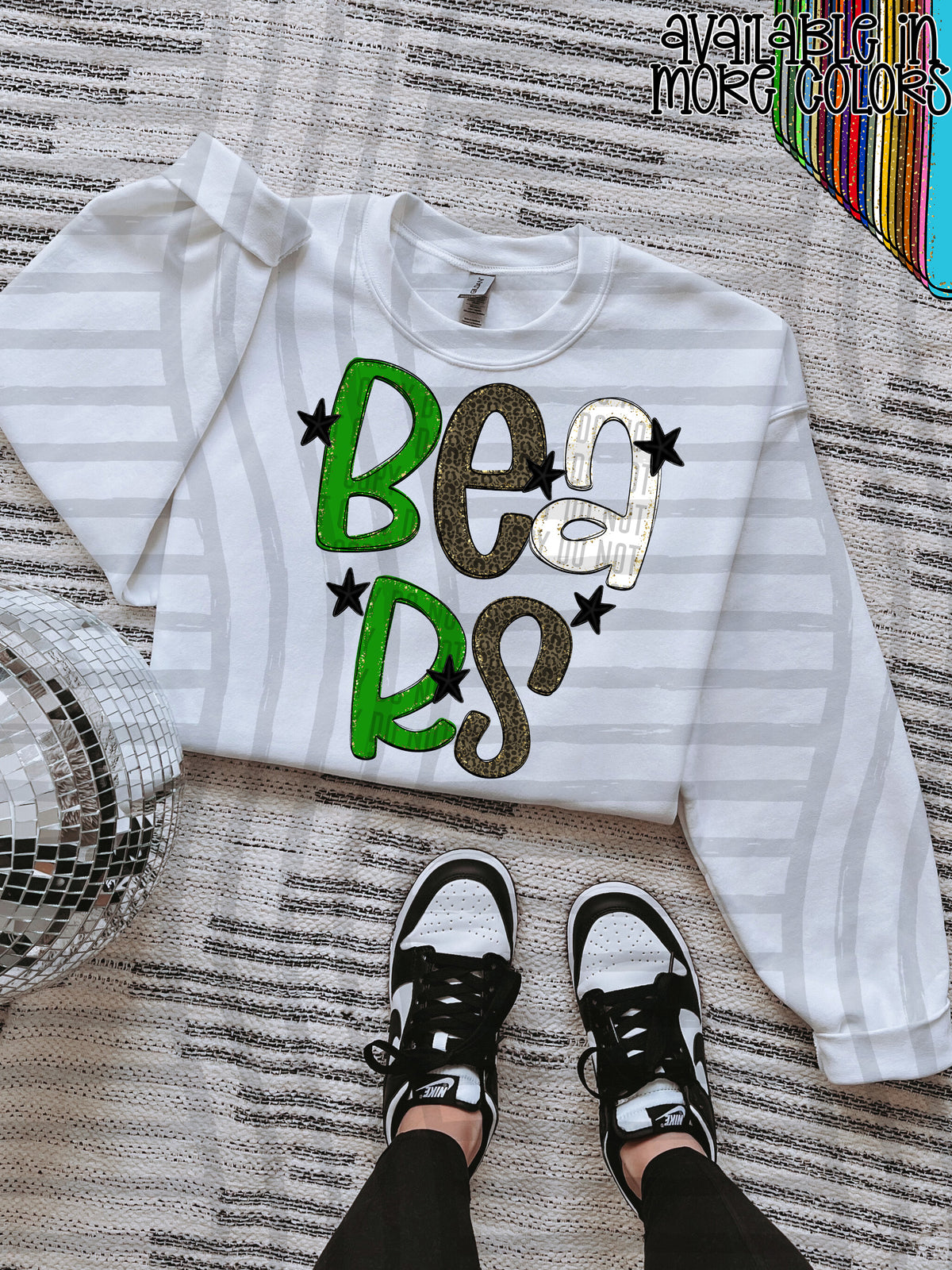 green, gray and white, bears stacked (Caplinger) DTF Transfer