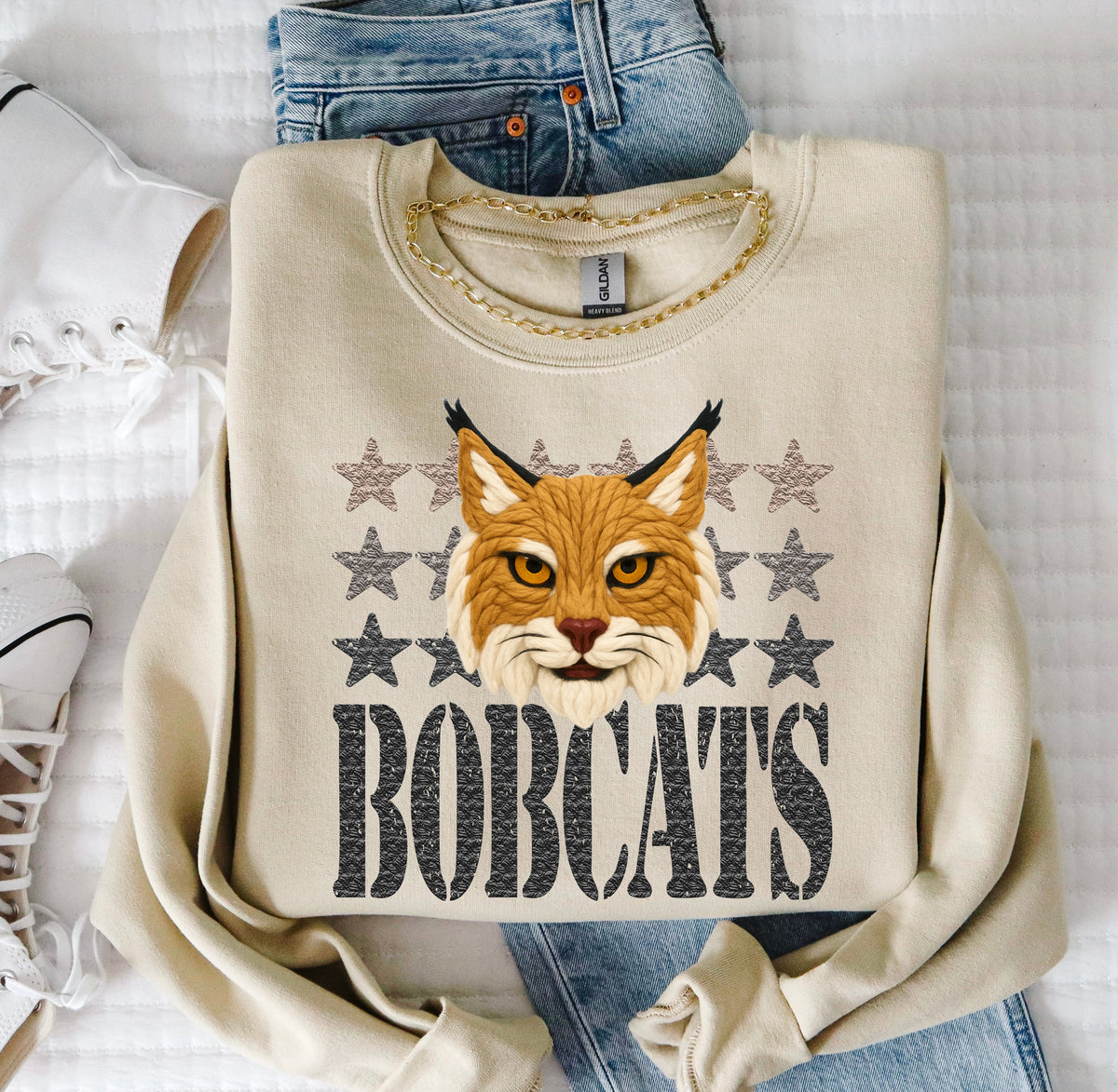 Bobcats Yarn Mascot (S&G) DTF transfer