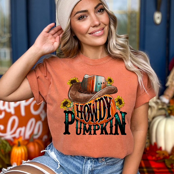 Howdy Pumpkin cowboy hat (RD) DTF Transfer